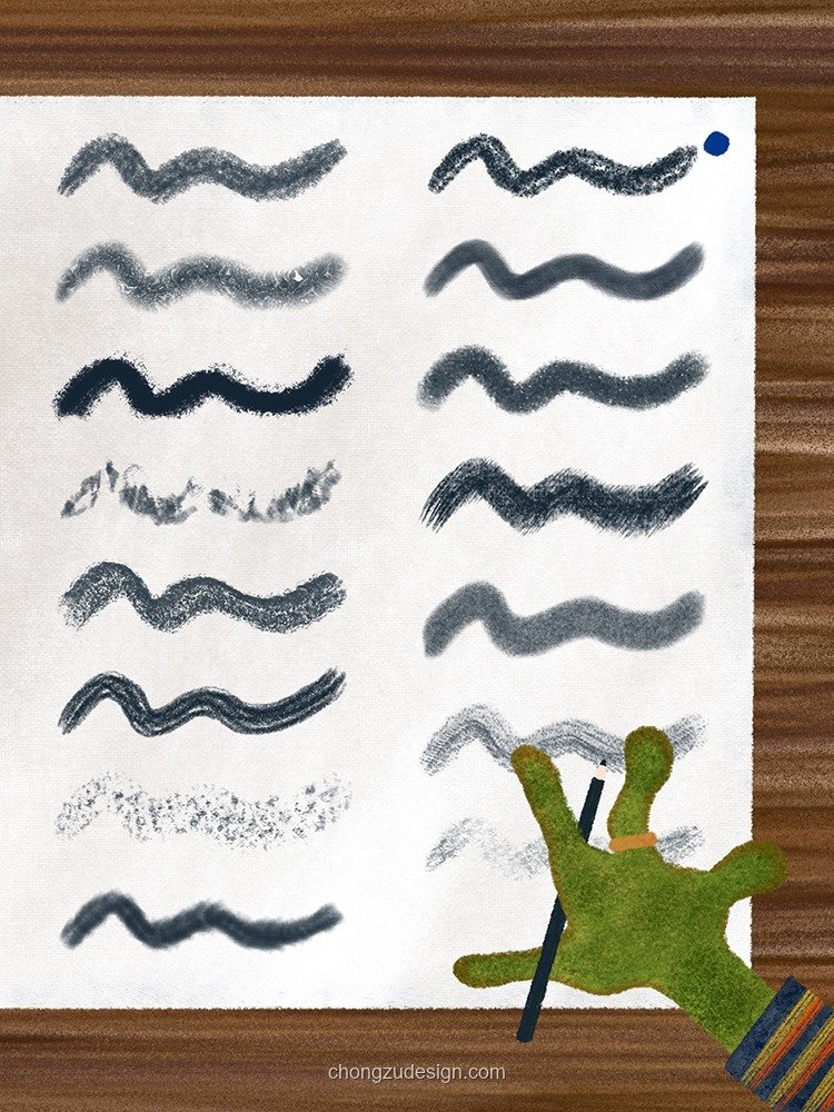 Procreate儿童绘本插画手绘纹理上色质感笔刷素材（0013）