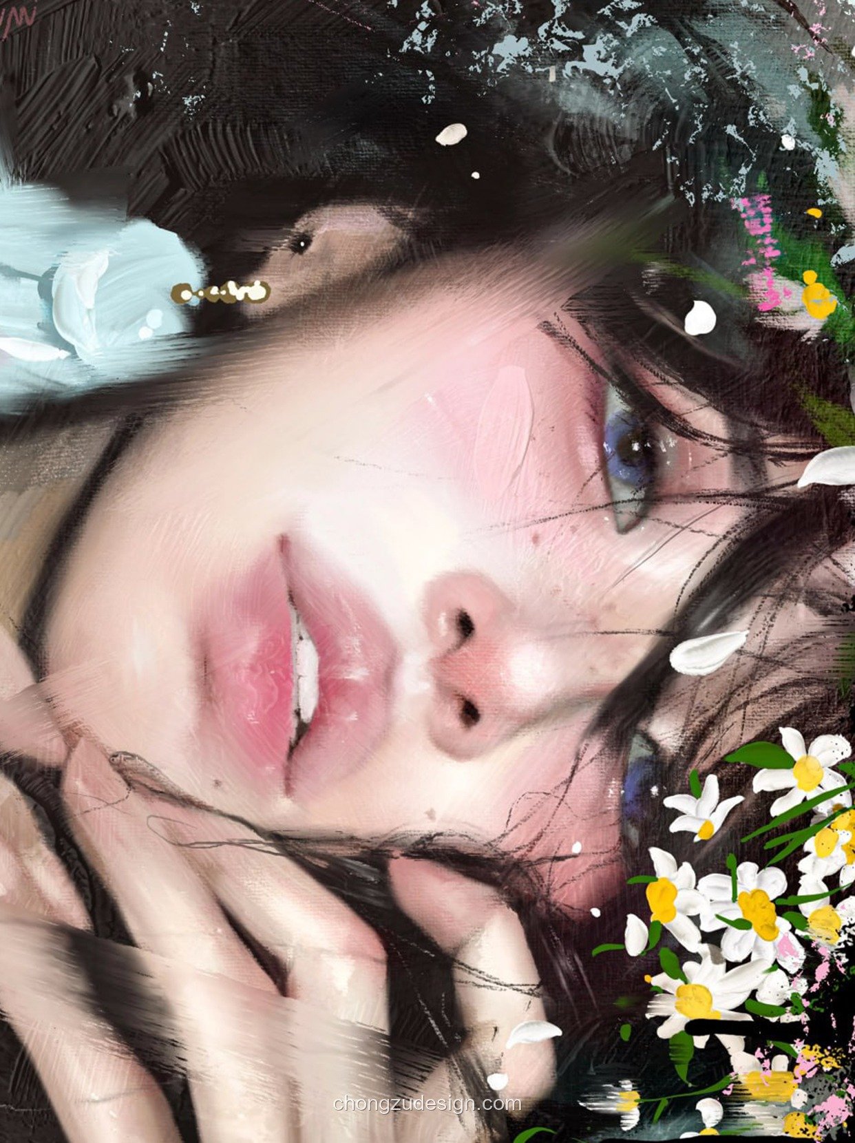 Procreate油画混合干湿粗肌理感手绘绘画笔刷素材（0014）