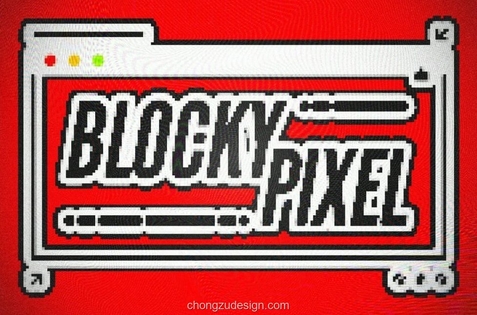 复古Y2K像素街机锯齿边缘游戏海报P封面展示