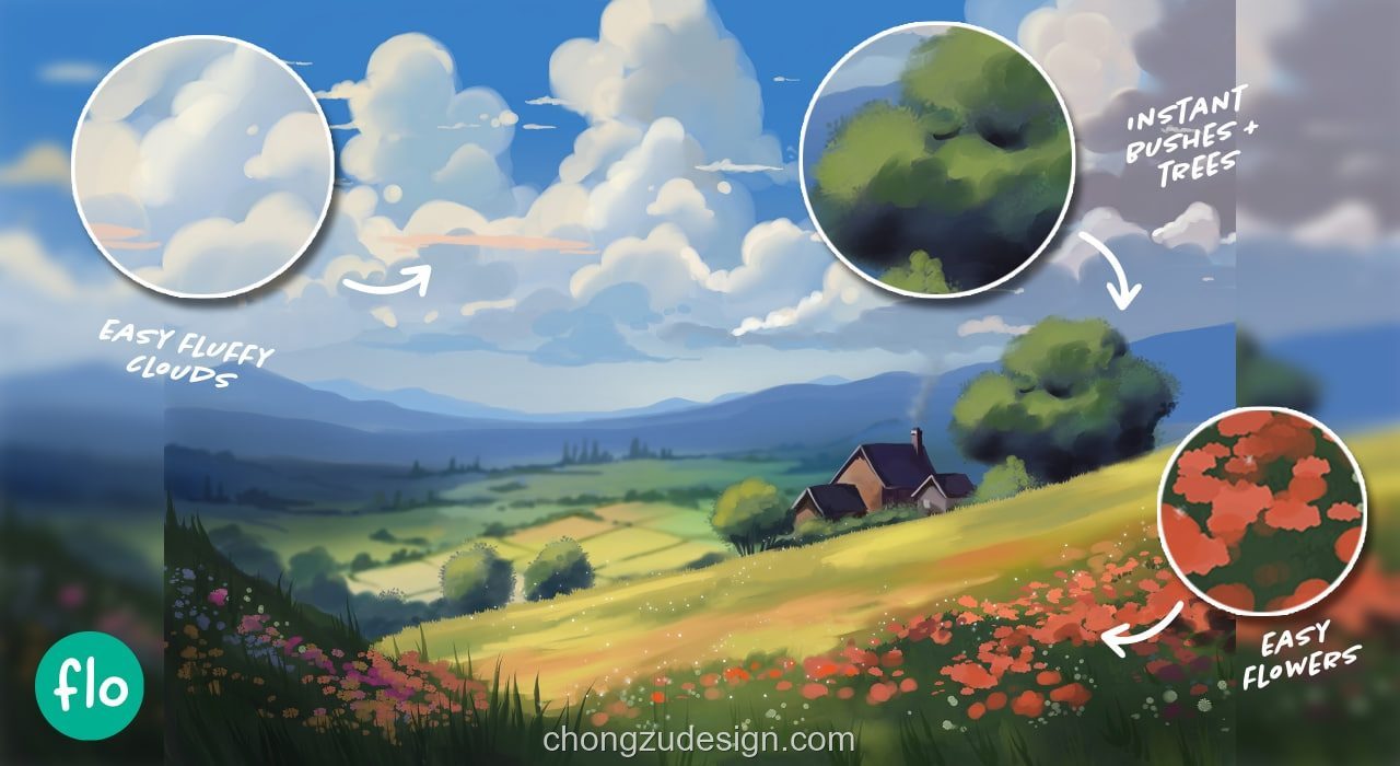 Procreate风景插画笔刷合集自预览4