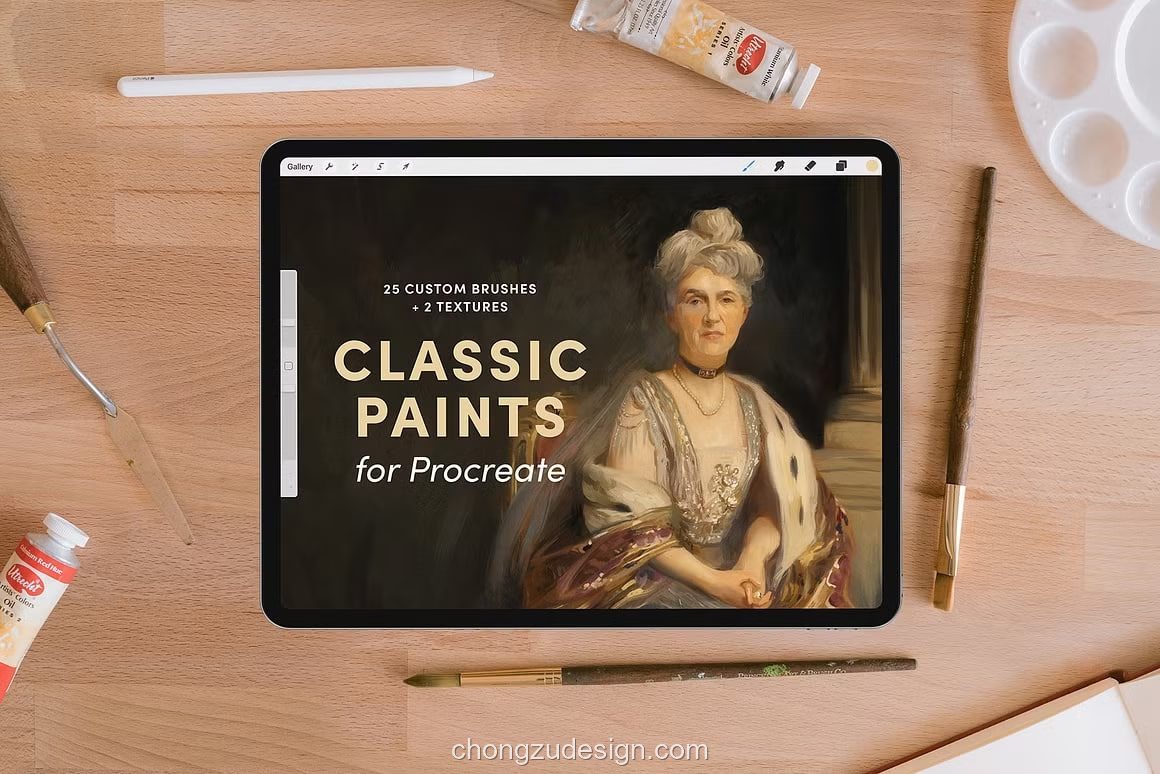 Procreate经典绘画笔刷合集复封面展示