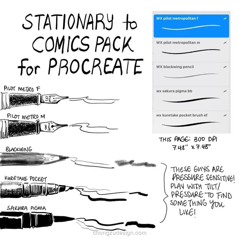 Procreate手绘漫画钢笔铅笔笔封面展示