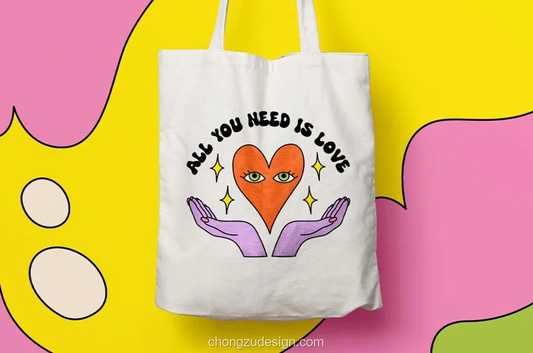 70年代复古迷幻插画图形素材合集复古预览2