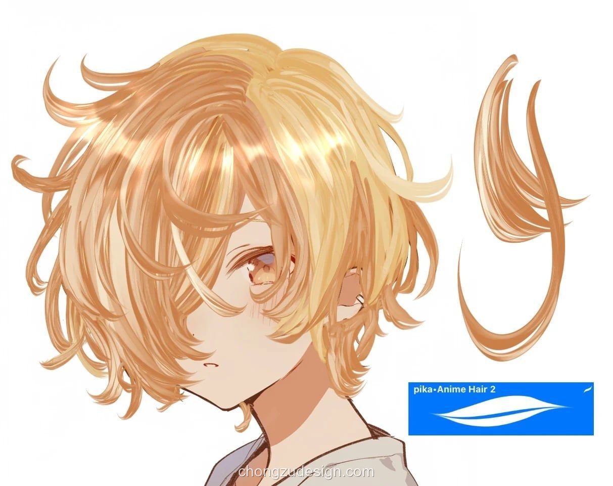 Procreate动漫角色发型绘制笔封面展示