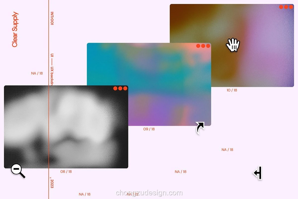 18款极简抽象弥散渐变光影背景UI海预览9