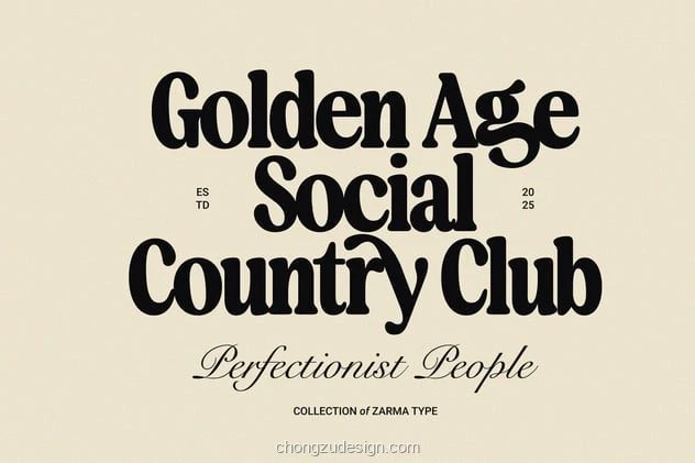 90年代复古怀旧衬线英文字体品牌包装预览3