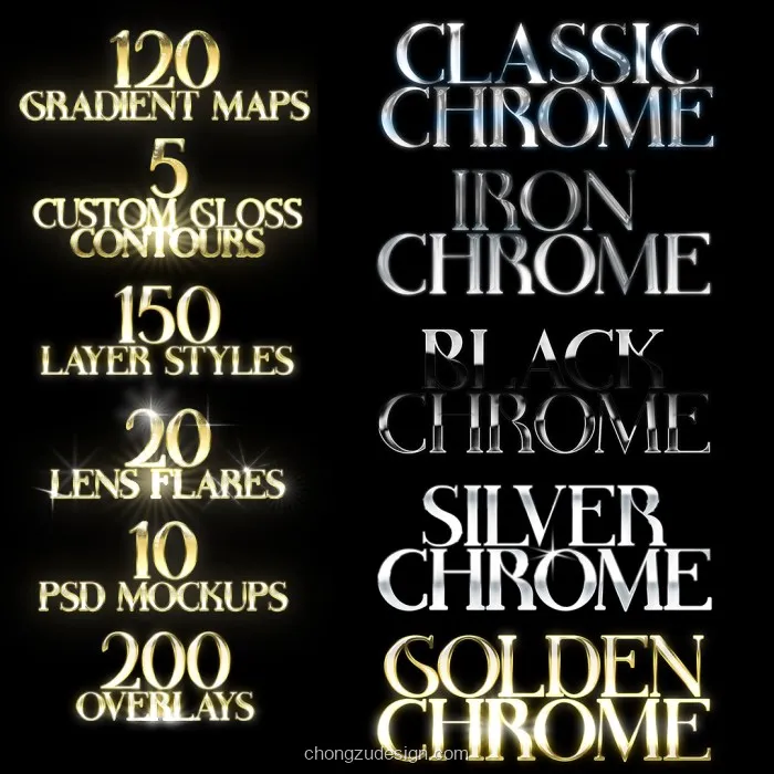 550+酸性镀铬3D金属Logo文字特效PS样机图层样式合集（0325）效果展示图 8/8