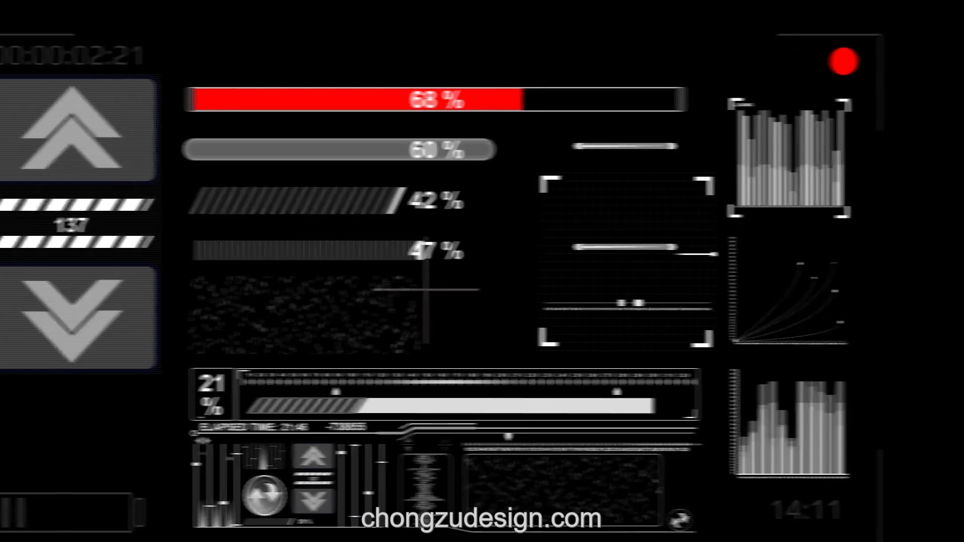AE未来科技HUD全息UI界面仪表雷达扫描动画元素模板展示图 1/3