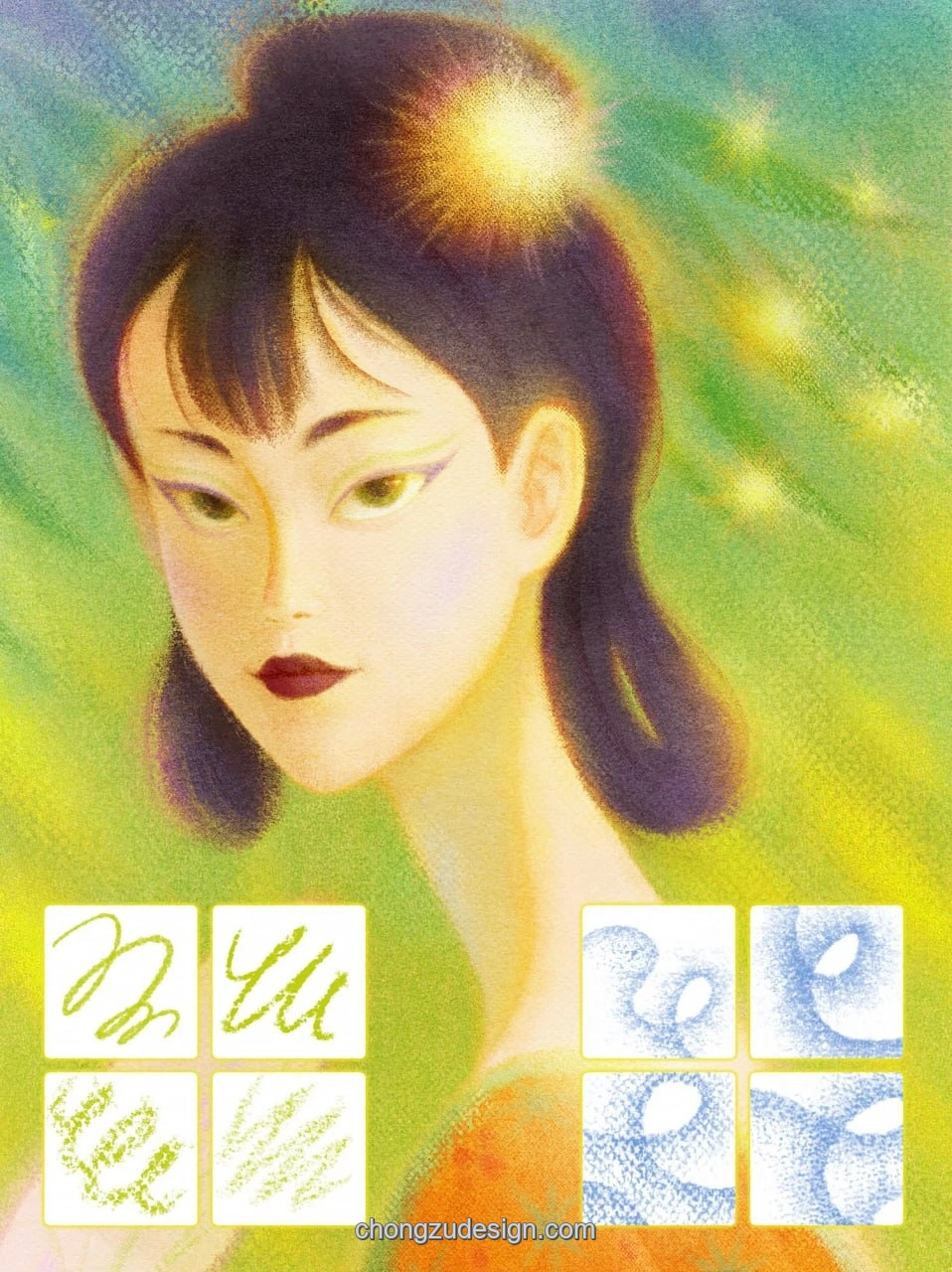 粉彩蜡笔颗粒纸张质感Procreate/Photoshop绘画笔展示图 7/7