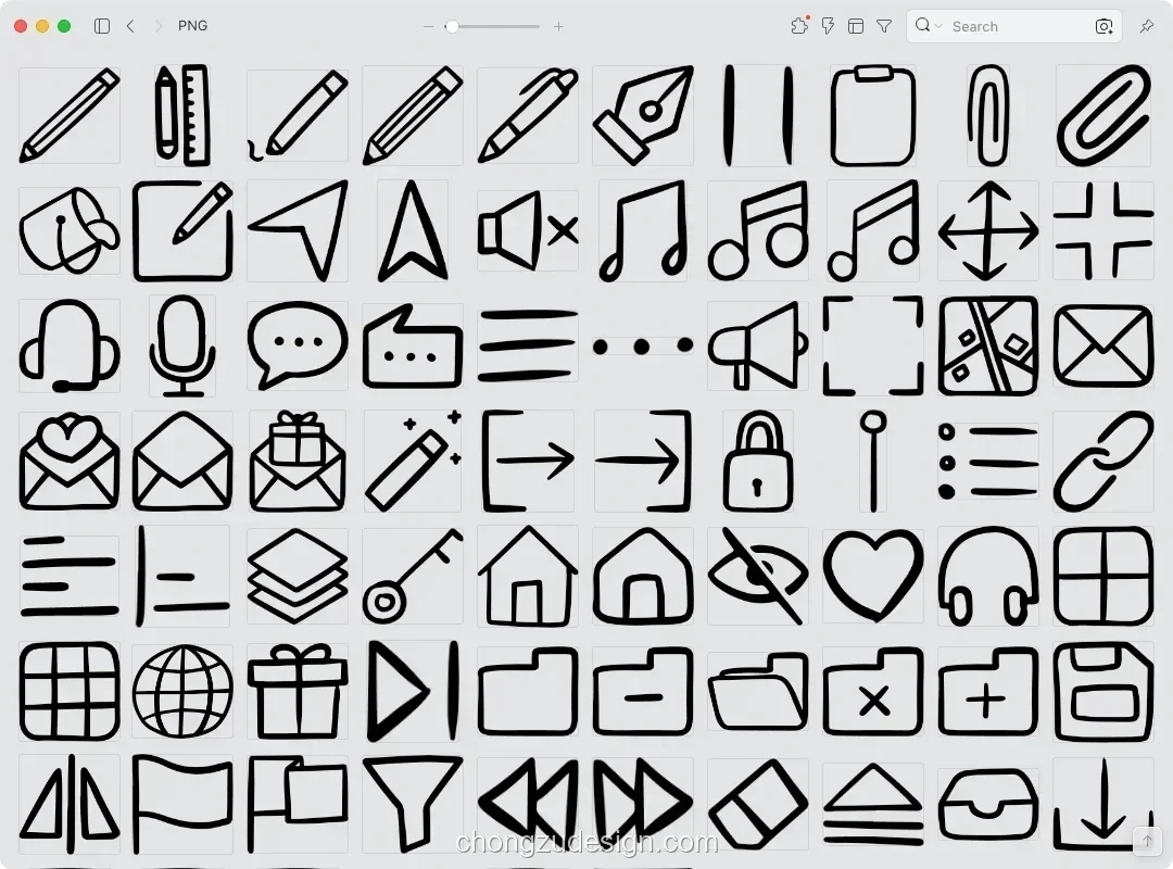 450+可商用趣味手绘涂鸦UI界面SVG/PNG图标素材合集（0376）效果展示图 4/4