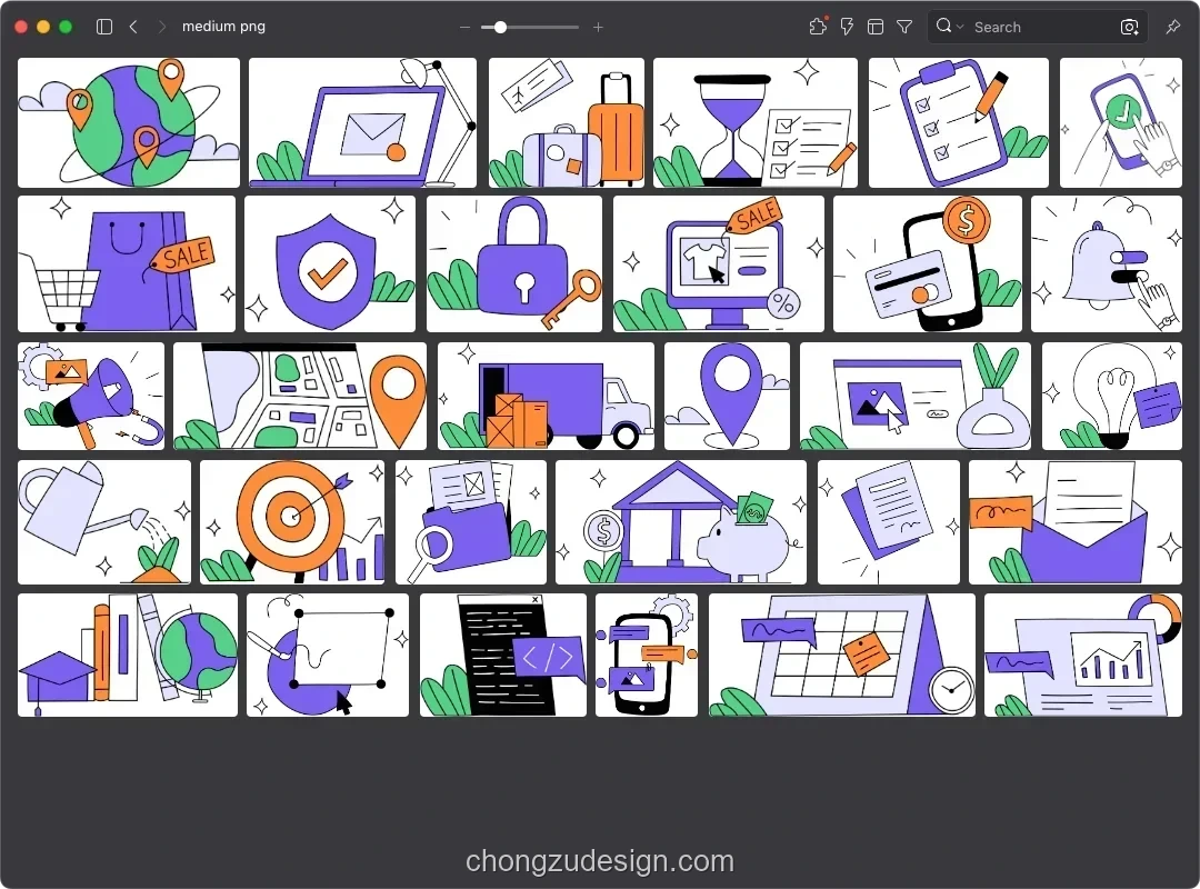 365款可商用现代扁平人物场景UI网页AI/SVG/PNG插画素材（0377）效果展示图 3/6