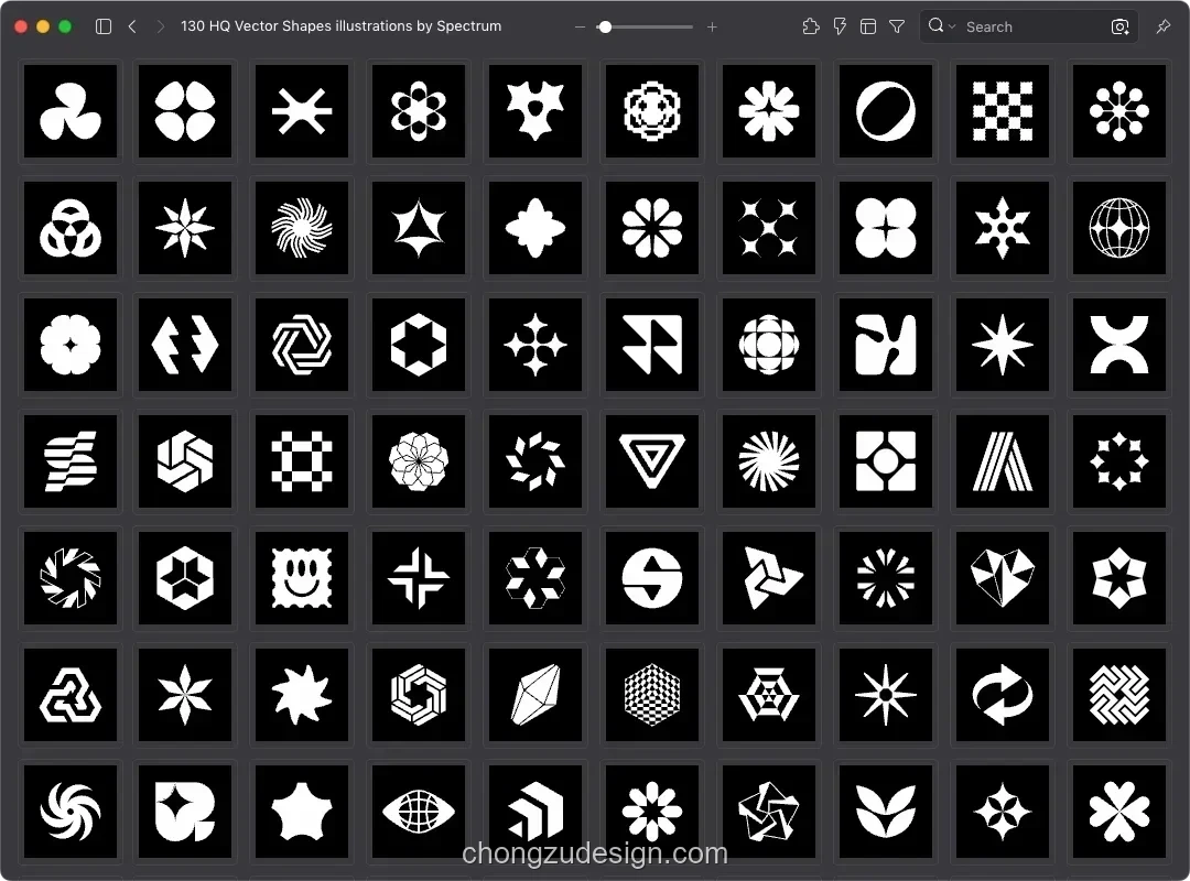 130+现代主义抽象几何Logo黑白SVG矢量图形设计素材（0378）效果展示图 2/3