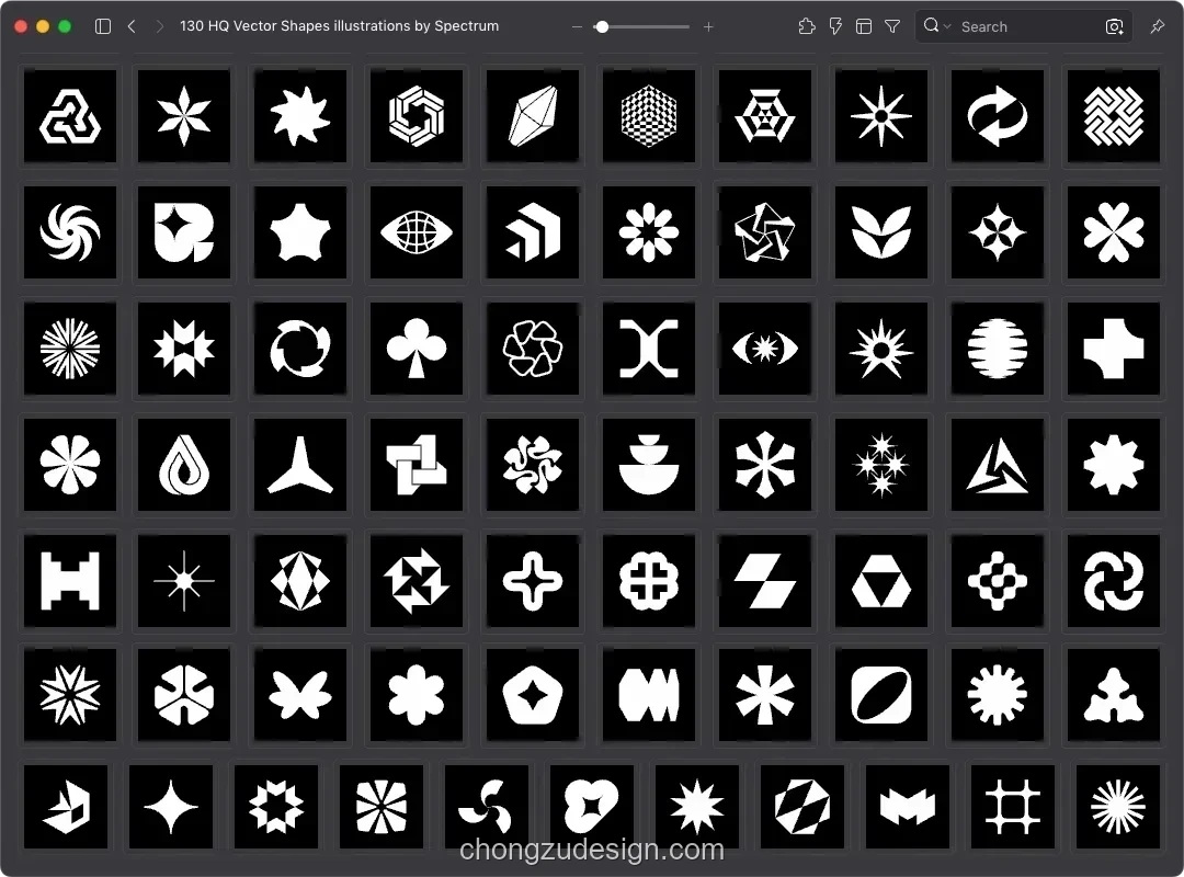 130+现代主义抽象几何Logo黑白SVG矢量图形设计素材（0378）效果展示图 3/3