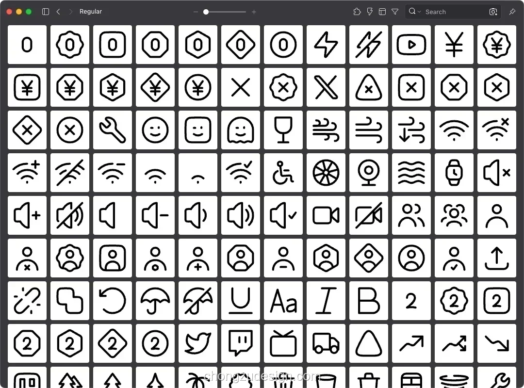 1290款可商用极简圆角UI线性填充SVG矢量图标素材（0379）效果展示图 5/6