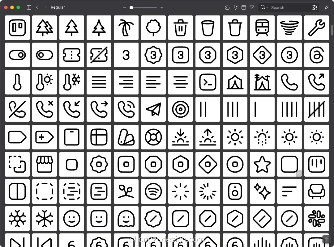 1290款可商用极简圆角UI线性填充SVG矢量图标素材（0379）效果展示图 6/6